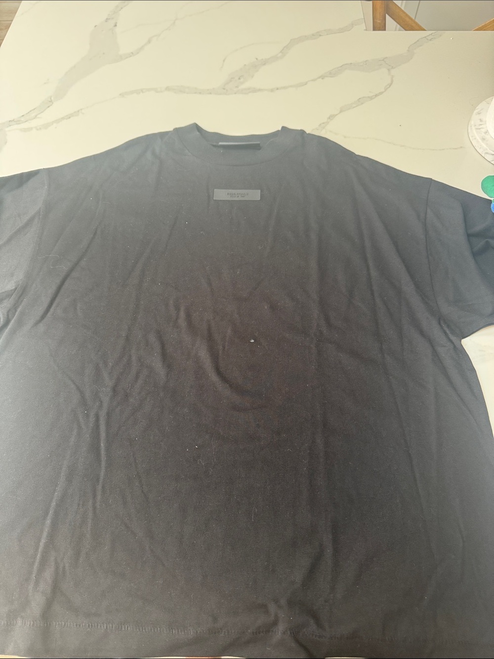 Essentials Black Crewneck Short Sleeve Tee